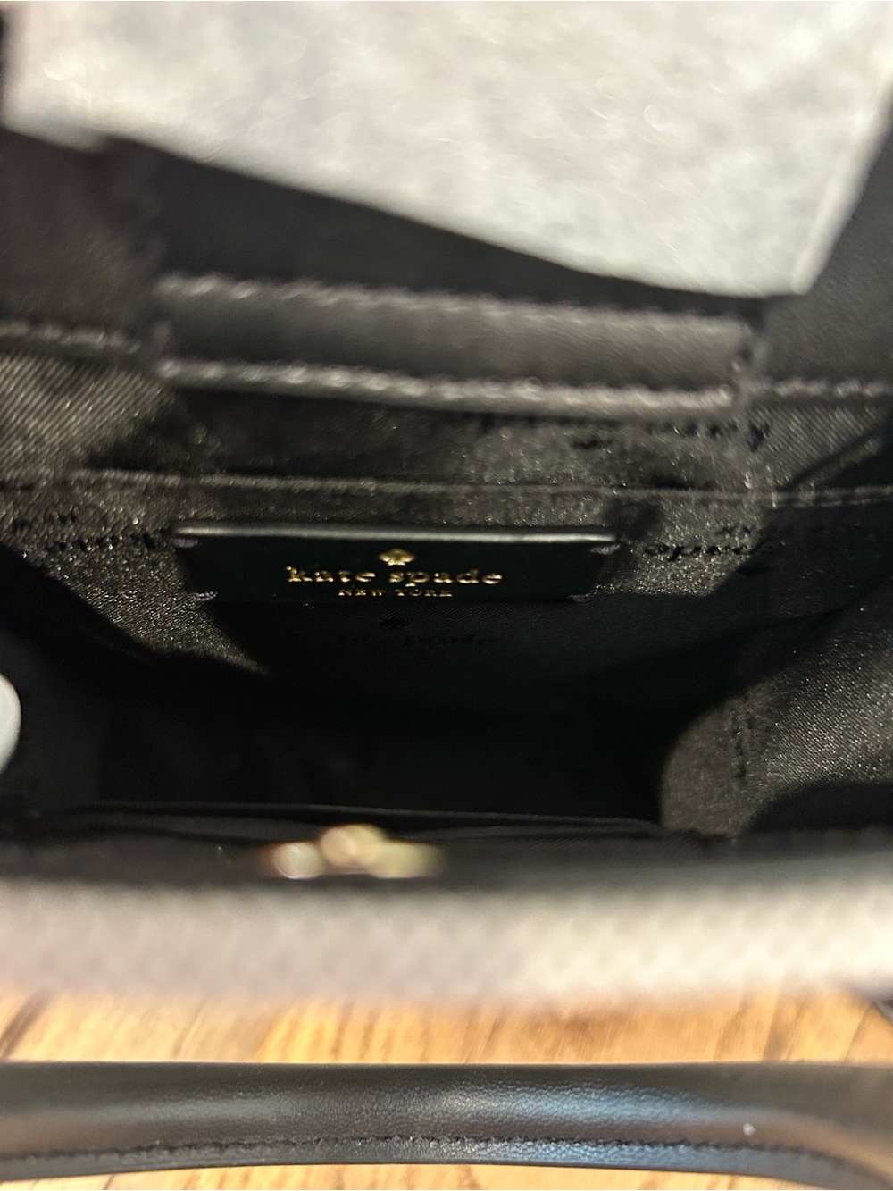 NWT kate spade Black & Cream Mini Canvas Tote with Top Handles - Picture 10 of 11